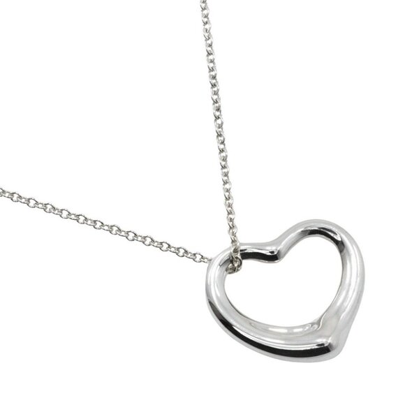 TIFFANY&Co. Open heart Necklace Elsa Peretti Silver925 heart 6.7g Women - Picture 1 of 11